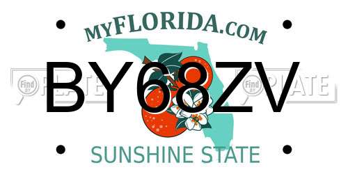 BY68ZV Florida License Plate