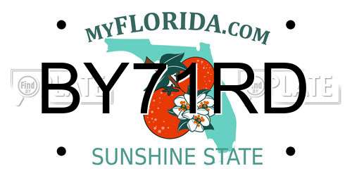 BY71RD Florida License Plate