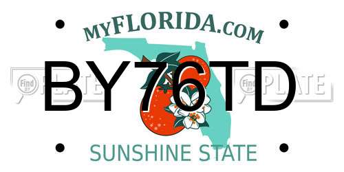 BY76TD Florida License Plate