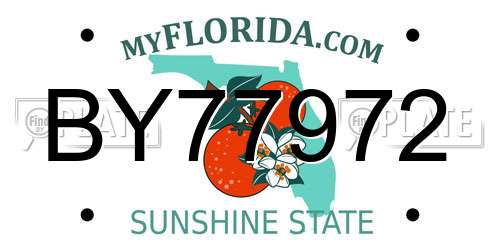 BY77972 Florida License Plate