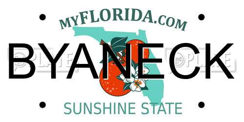 BYANECK Florida License Plate