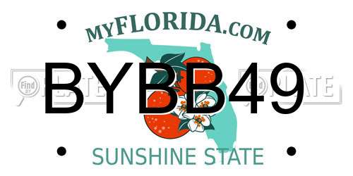 BYBB49 Florida License Plate