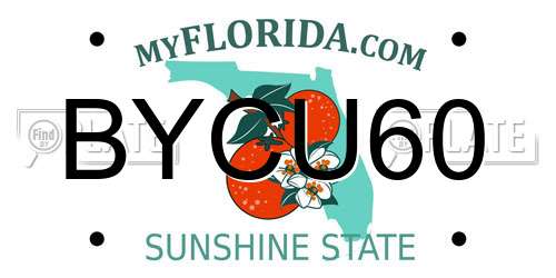 BYCU60 Florida License Plate