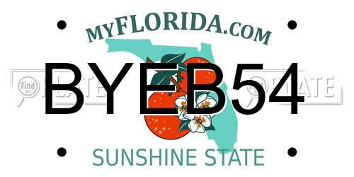 BYEB54 Florida License Plate