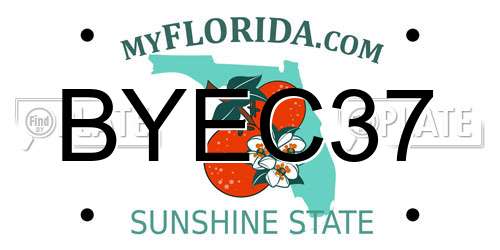 BYEC37 Florida License Plate