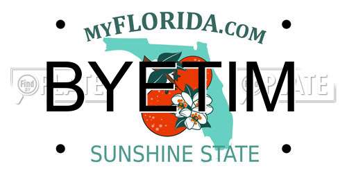 BYETIM Florida License Plate