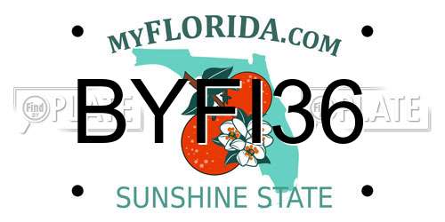 BYFI36 Florida License Plate
