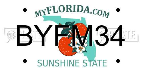 BYFM34 Florida License Plate