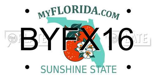 BYFX16 Florida License Plate