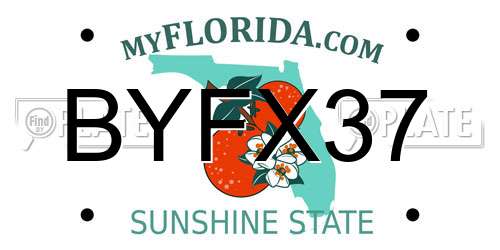 BYFX37 Florida License Plate