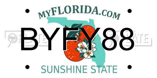 BYFY88 Florida License Plate