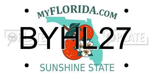 BYHL27 Florida License Plate