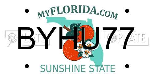 BYHU77 Florida License Plate