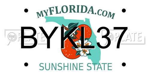 BYKL37 Florida License Plate