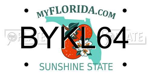 BYKL64 Florida License Plate