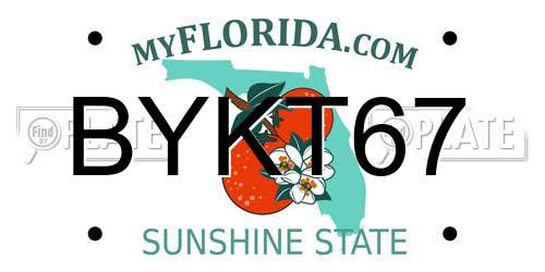 BYKT67 Florida License Plate