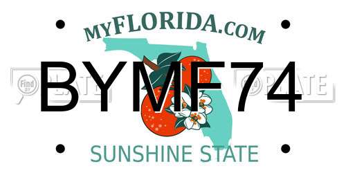BYMF74 Florida License Plate