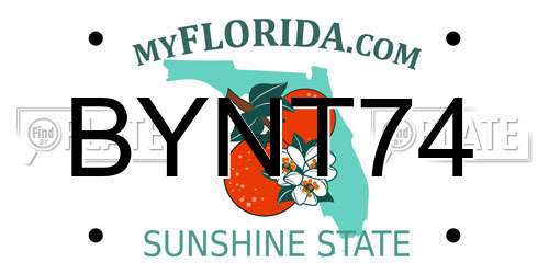 BYNT74 Florida License Plate