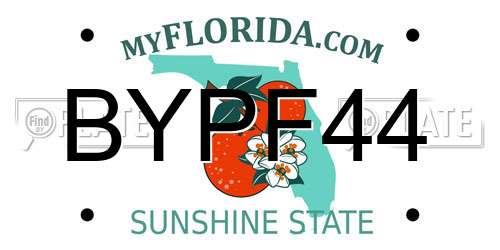 BYPF44 Florida License Plate