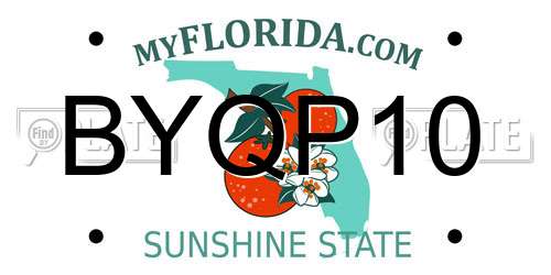 BYQP10 Florida License Plate