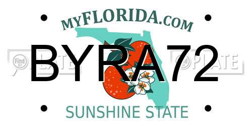 BYRA72 Florida License Plate