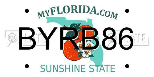 BYRB86 Florida License Plate