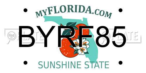 BYRF85 Florida License Plate