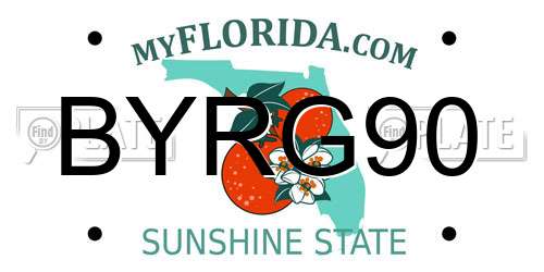 BYRG90 Florida License Plate