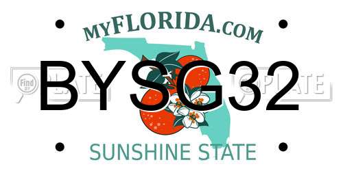 BYSG32 Florida License Plate