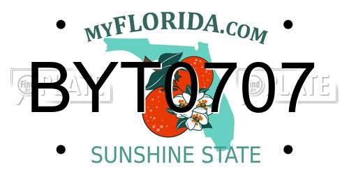 BYT0707 Florida License Plate