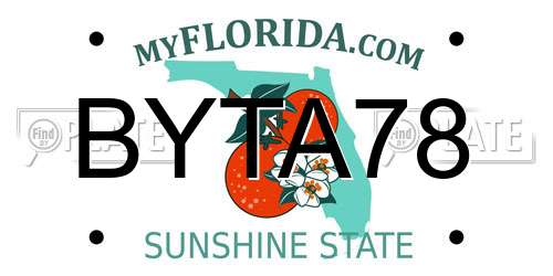 BYTA78 Florida License Plate