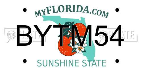 BYTM54 Florida License Plate