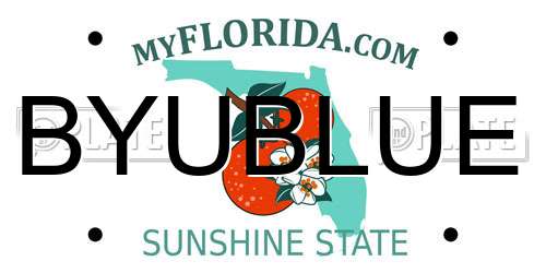 BYUBLUE Florida License Plate