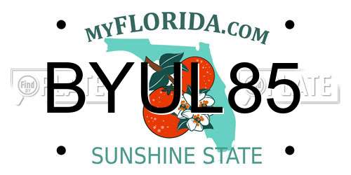 BYUL85 Florida License Plate