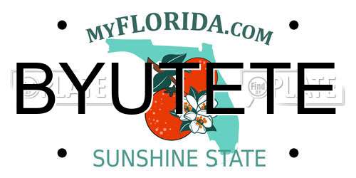 BYUTETE Florida License Plate