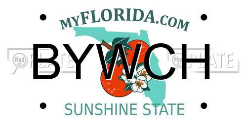 BYWCH Florida License Plate