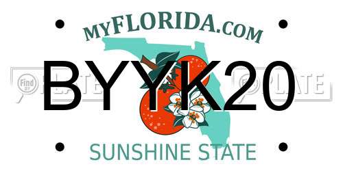 BYYK20 Florida License Plate