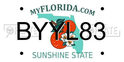 BYYL83 Florida License Plate
