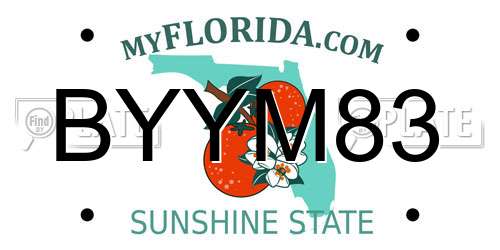 BYYM83 Florida License Plate