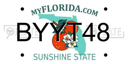 BYYT48 Florida License Plate