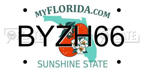 BYZH66 Florida License Plate