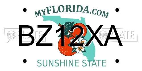 BZ12XA Florida License Plate