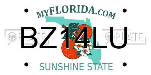 BZ14LU Florida License Plate