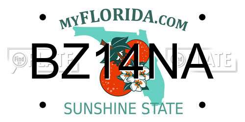 BZ14NA Florida License Plate