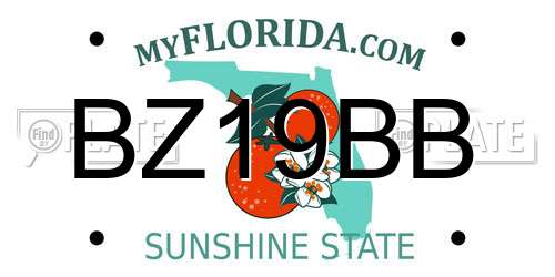 BZ19BB Florida License Plate