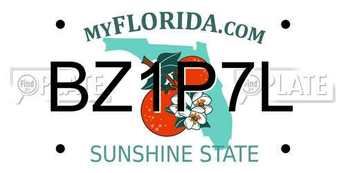 BZ1P7L Florida License Plate