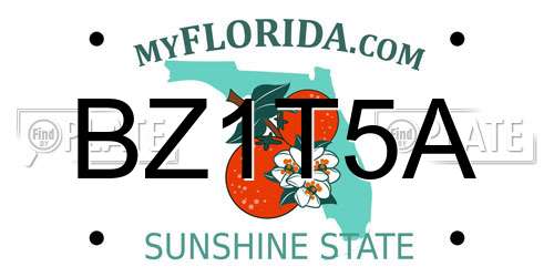BZ1T5A Florida License Plate