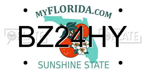 BZ24HY Florida License Plate