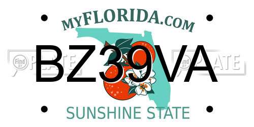 BZ39VA Florida License Plate