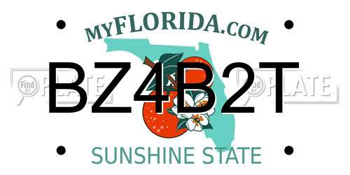 BZ4B2T Florida License Plate